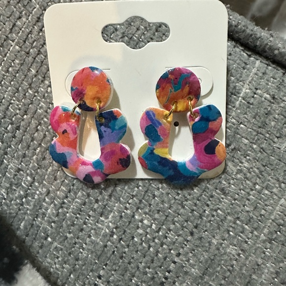 Colorful Abstract Earrings - Picture 2 of 2